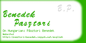 benedek pasztori business card